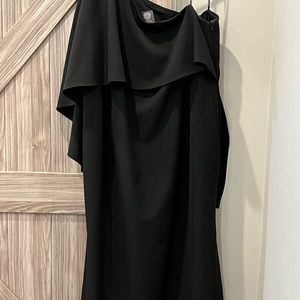 Black tie or cocktail beautiful elegant asymmetrical long dress, size 22